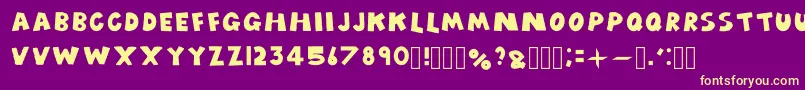 Cartoonfancy-fontti – keltaiset fontit violetilla taustalla