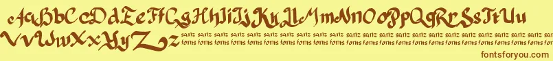 PulangDariParis Font – Brown Fonts on Yellow Background