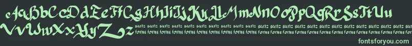 PulangDariParis-fontti – vihreät fontit mustalla taustalla