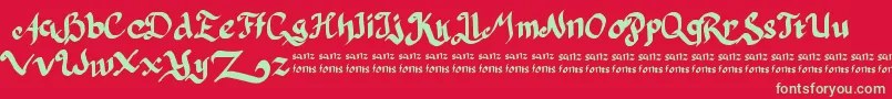 PulangDariParis Font – Green Fonts on Red Background