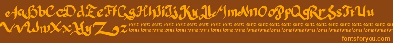 PulangDariParis Font – Orange Fonts on Brown Background