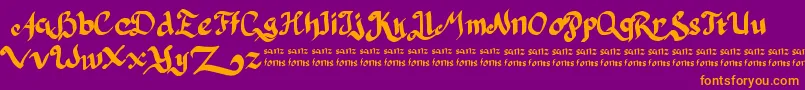 PulangDariParis Font – Orange Fonts on Purple Background