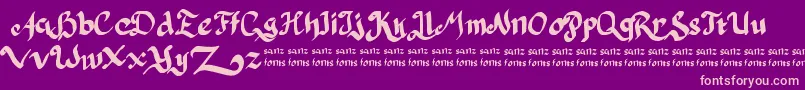 PulangDariParis-fontti – vaaleanpunaiset fontit violetilla taustalla