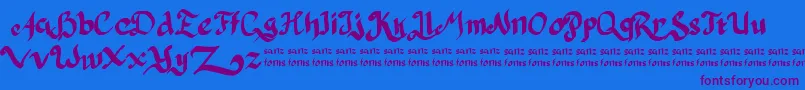 PulangDariParis Font – Purple Fonts on Blue Background