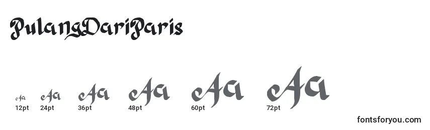 Размеры шрифта PulangDariParis