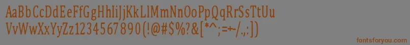 フォントPinkBunny2 – 茶色の文字が灰色の背景にあります。
