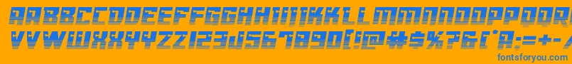 Dangerbothalf Font – Blue Fonts on Orange Background