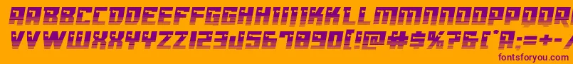 Dangerbothalf-Schriftart – Violette Schriften auf orangefarbenem Hintergrund