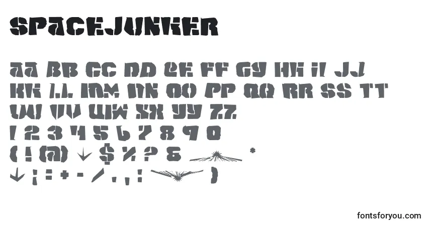 A fonte SpaceJunker – alfabeto, números, caracteres especiais
