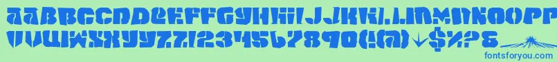 SpaceJunker Font – Blue Fonts on Green Background