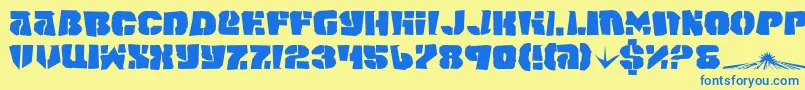 Czcionka SpaceJunker – niebieskie czcionki na żółtym tle
