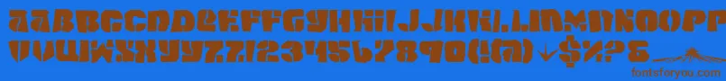 SpaceJunker Font – Brown Fonts on Blue Background