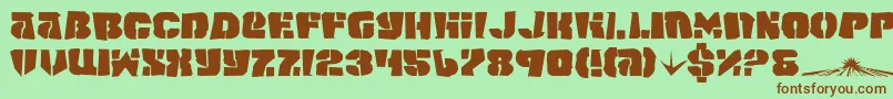 SpaceJunker Font – Brown Fonts on Green Background