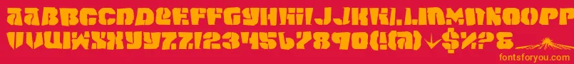 SpaceJunker Font – Orange Fonts on Red Background