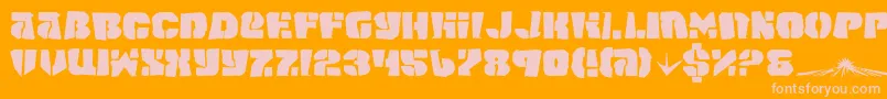 SpaceJunker Font – Pink Fonts on Orange Background