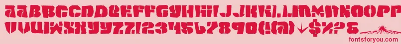 SpaceJunker Font – Red Fonts on Pink Background