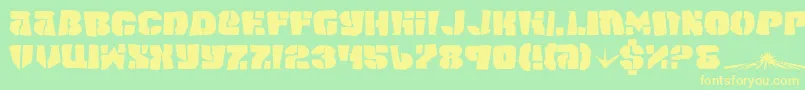 SpaceJunker Font – Yellow Fonts on Green Background