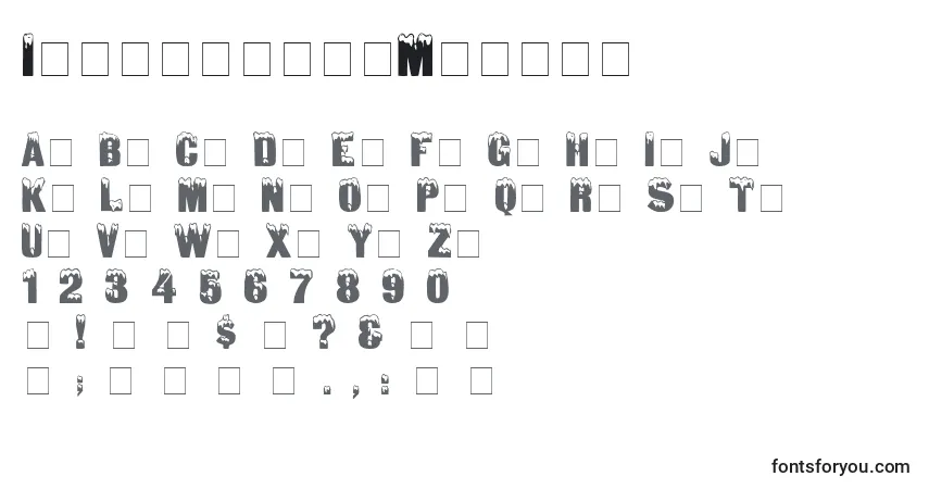 A fonte IgloolaserMedium – alfabeto, números, caracteres especiais