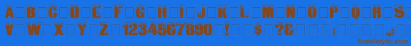 IgloolaserMedium Font – Brown Fonts on Blue Background