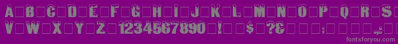 Fonte IgloolaserMedium – fontes cinzas em um fundo violeta