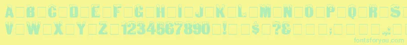 Шрифт IgloolaserMedium – зелёные шрифты на жёлтом фоне