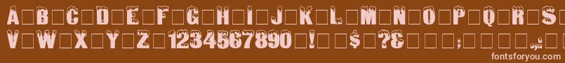 Police IgloolaserMedium – polices roses sur fond brun