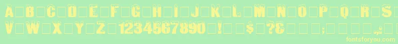 IgloolaserMedium Font – Yellow Fonts on Green Background