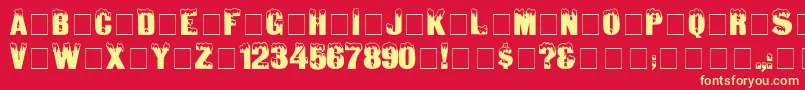 IgloolaserMedium Font – Yellow Fonts on Red Background