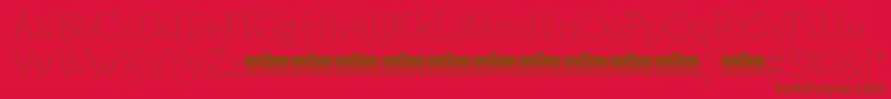 AnaphoraStencilThinTrial-Schriftart – Braune Schriften auf rotem Hintergrund