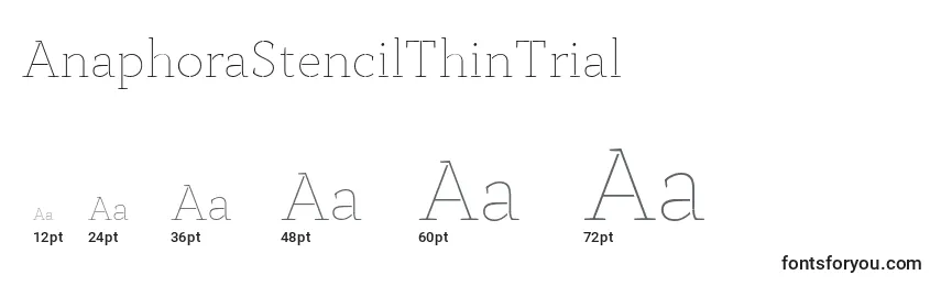 Размеры шрифта AnaphoraStencilThinTrial