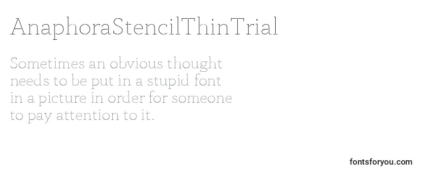 Review of the AnaphoraStencilThinTrial Font