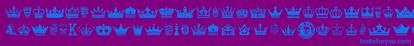 フォントTheKing – 紫色の背景に青い文字