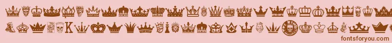 TheKing-Schriftart – Braune Schriften auf rosa Hintergrund