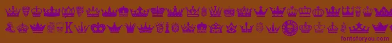 TheKing-Schriftart – Violette Schriften auf braunem Hintergrund