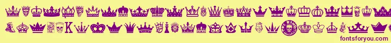 TheKing Font – Purple Fonts on Yellow Background