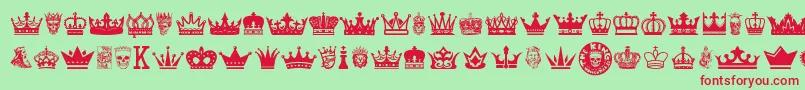 TheKing Font – Red Fonts on Green Background