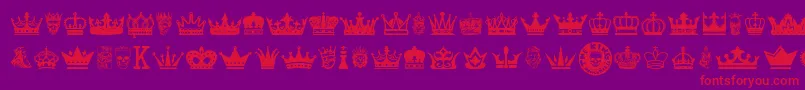 Police TheKing – polices rouges sur fond violet