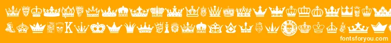 TheKing-Schriftart – Weiße Schriften auf orangefarbenem Hintergrund