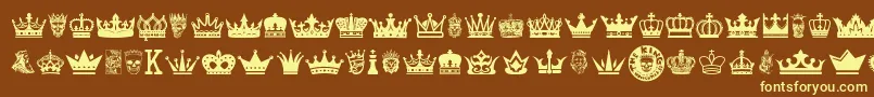 TheKing Font – Yellow Fonts on Brown Background