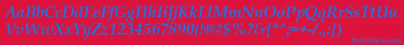 PalladiusBoldItalic Font – Blue Fonts on Red Background