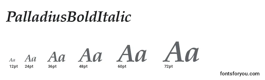 Размеры шрифта PalladiusBoldItalic