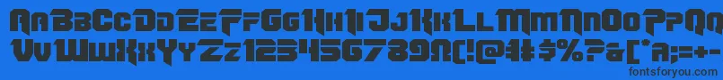 Omegaforceexpand12 Font – Black Fonts on Blue Background