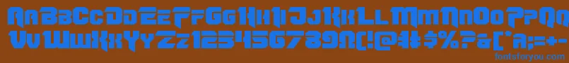 Omegaforceexpand12 Font – Blue Fonts on Brown Background