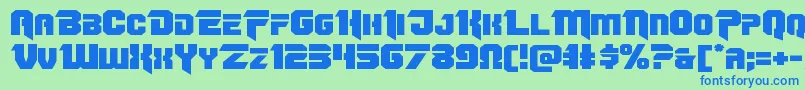 Omegaforceexpand12 Font – Blue Fonts on Green Background