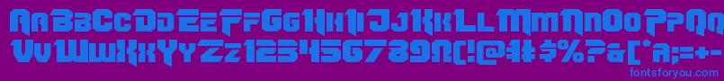 Omegaforceexpand12 Font – Blue Fonts on Purple Background