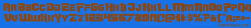 Omegaforceexpand12 Font – Brown Fonts on Blue Background