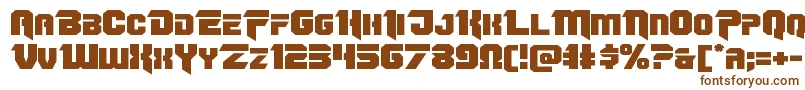 フォントOmegaforceexpand12 – 白い背景に茶色のフォント