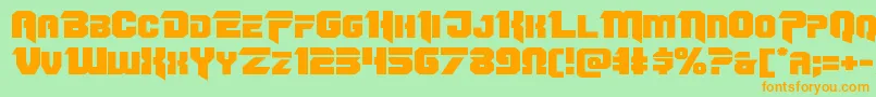Omegaforceexpand12 Font – Orange Fonts on Green Background