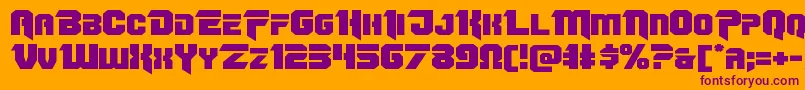 フォントOmegaforceexpand12 – オレンジの背景に紫のフォント