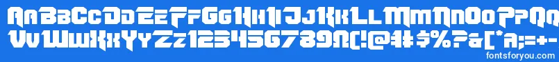 Omegaforceexpand12 Font – White Fonts on Blue Background
